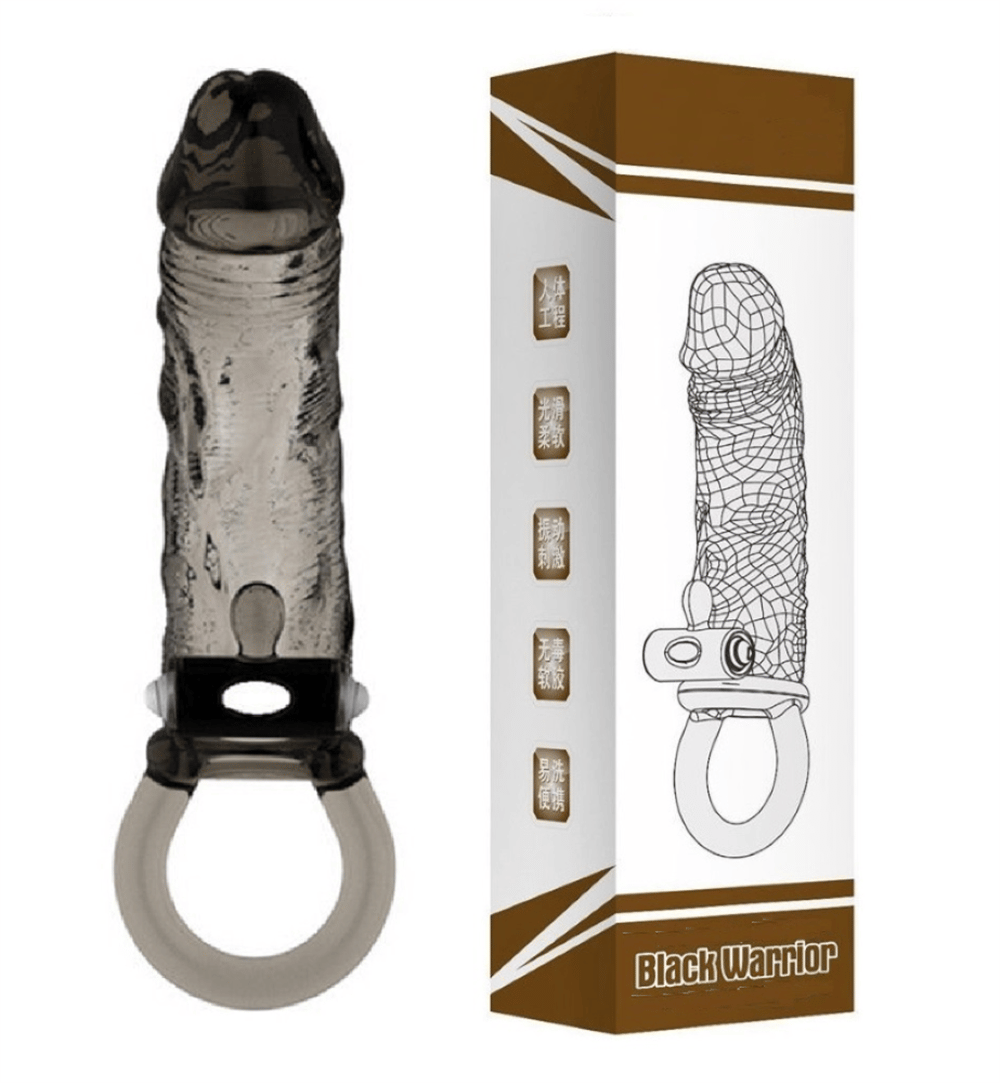 Güçlü Titreşimli 3cm Dolgulu Penis Kılıfı Zenci