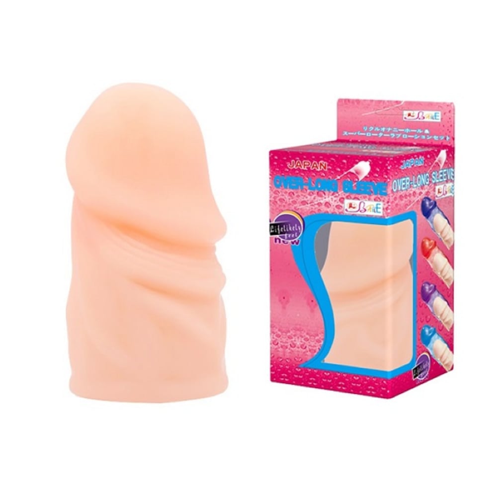 Over Long Sleeve 3CM Dolgulu Uzatmalı Prezervatif Penis Kılıfı