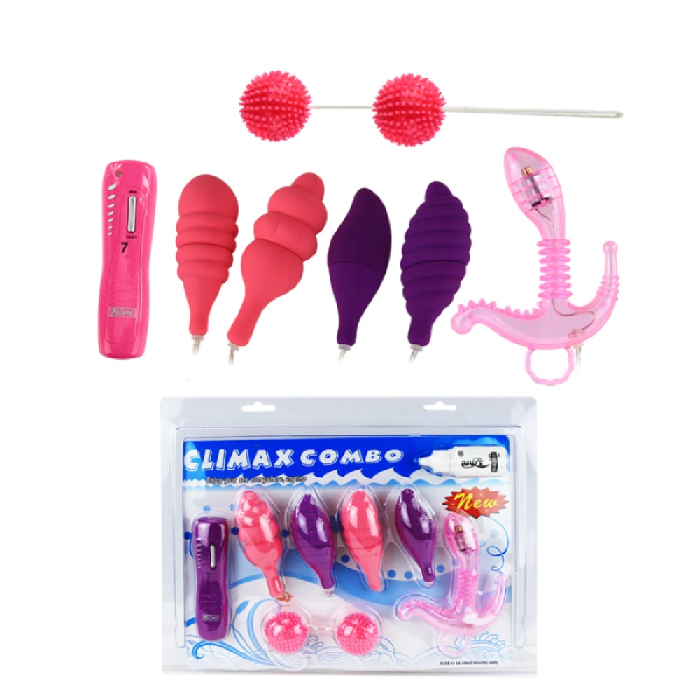 CLIMAX COMBO Titreşimli 6 Çeşit Anal Vajinal Lüks Vibratör Set