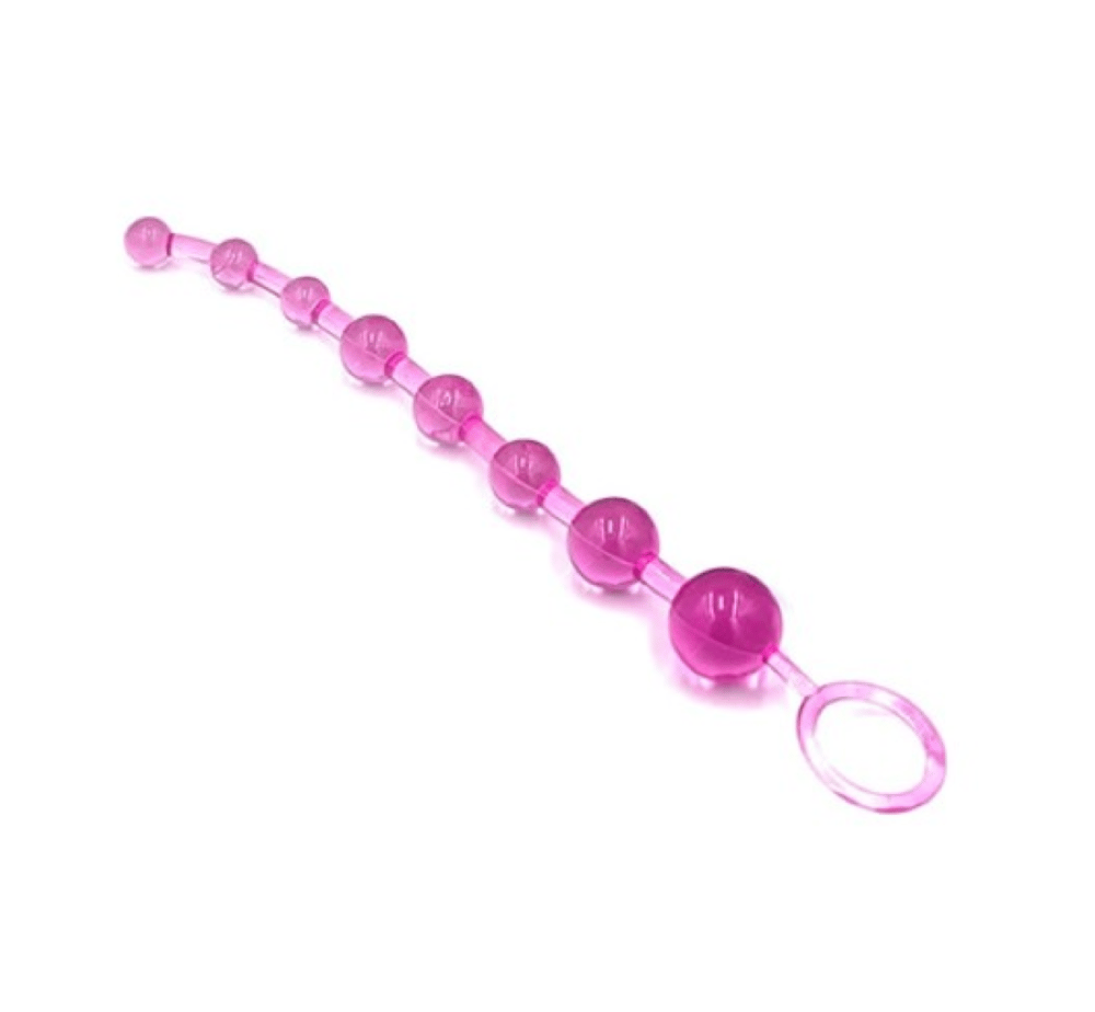 Anal Ve Vajinal 25 Cm Sıralı Jel Zevk Topları Anal Plug Pembe