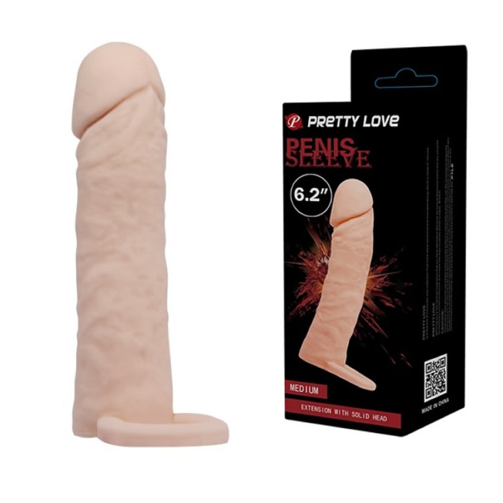Extended 4 CM Dolgulu Realistik Penis Kılıfı Uzatmalı Prezervatif