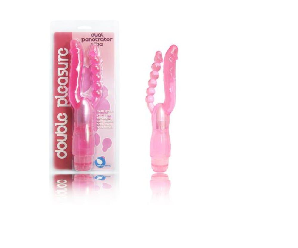 Dual Titreşimli Ikili Çatal Jel Vibratör Anal Vajinal Stimülatör