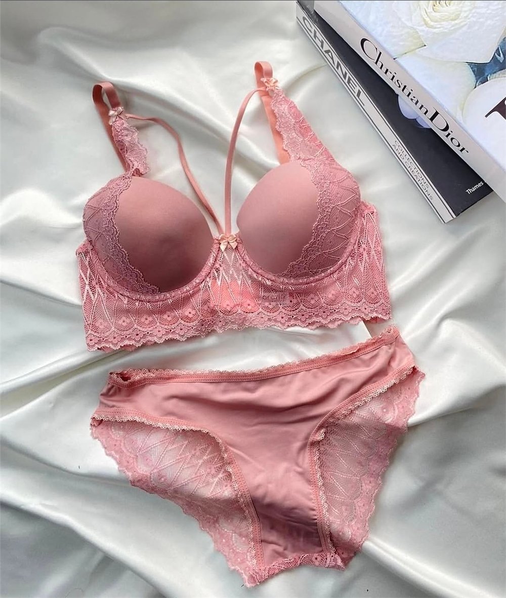 ARONA PEMBE   G284 SÜNGERLİ KALIN ASKI DANTEL FANTAZİ TAKIM