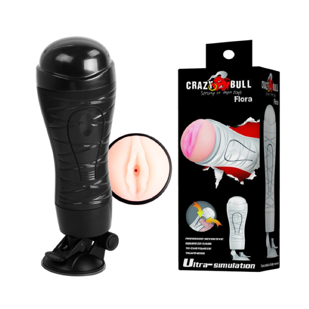 Flora Hands Free Vantuzlu Realistik Suni Vajina Erkek Mastürbatör