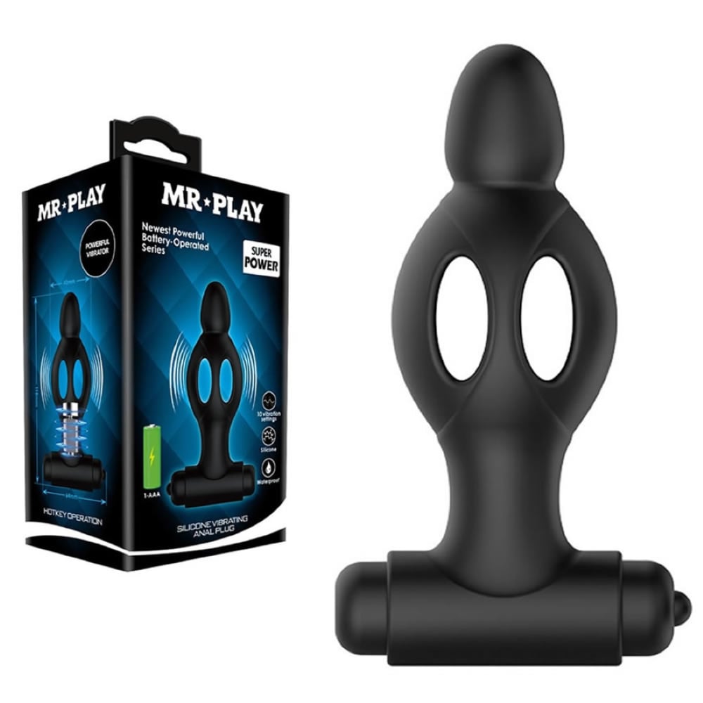 Mr.Play 10 Titreşimli Süper Kalite Silikon Anal Vibratör Anal Tıkaç Mastürbatör