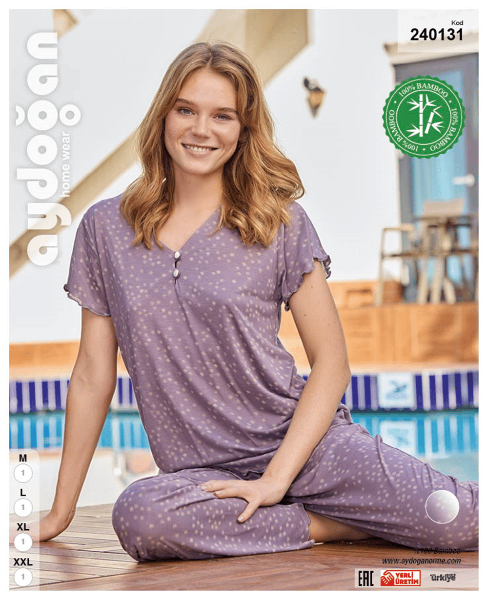 Aydoğan Kadın Kısa Kol %100 Bambu Pijama Takım 240131 - Fiyatı ...
