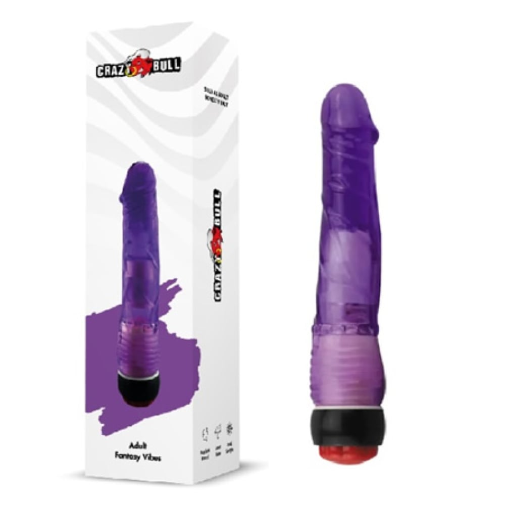 Vibes 18 Cm Titreşimli Mor Jel Anal Vibratör Dildo Penis