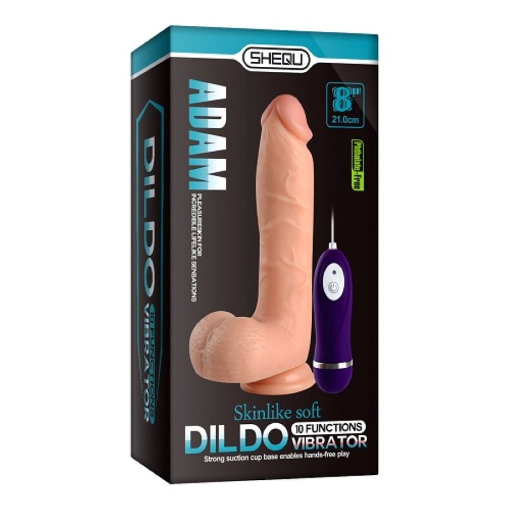 Adam 21 CM Gerçekçi 10 Titreşimli Testisli Vibratör Penis