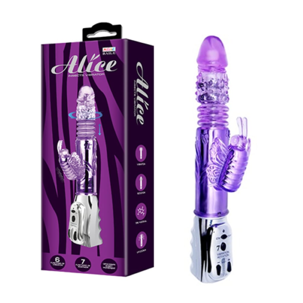 Alice 29 CM Oynar Başlı Gidip Gelmeli 7 Titreşimli Vibratör