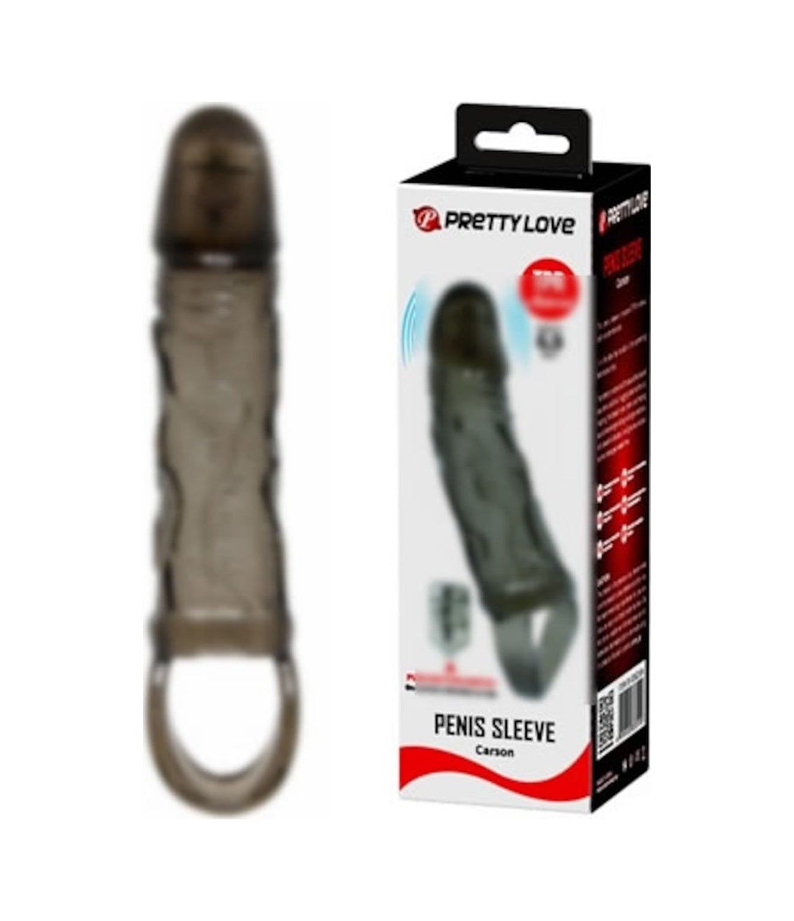 Pretty Love Titreşimli 3 Cm Uzatmalı Silikon Penis Kılıfı Zenci Vibratör Dildo