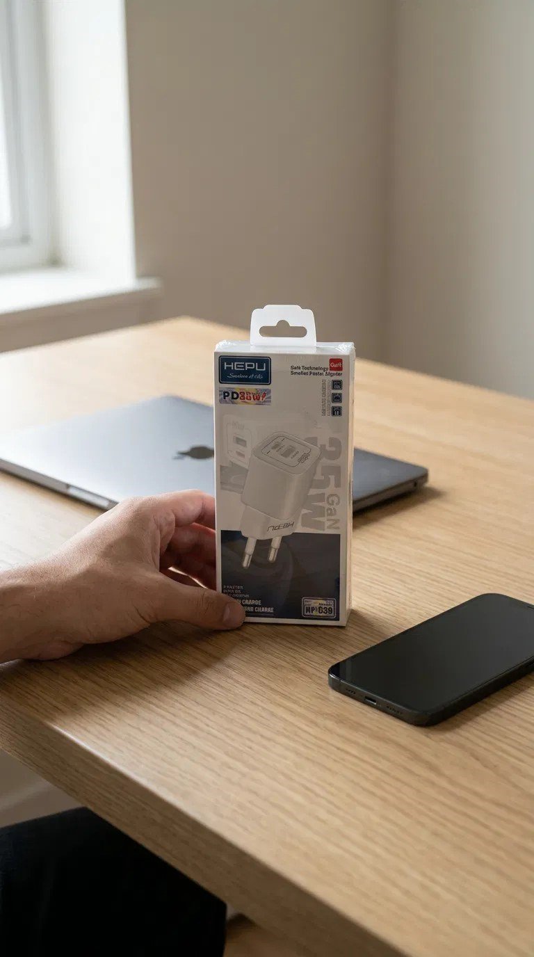 HEPU HP-C39 35W USB-C GaN Hızlı Şarj Adaptörü – Type-C Kablo 