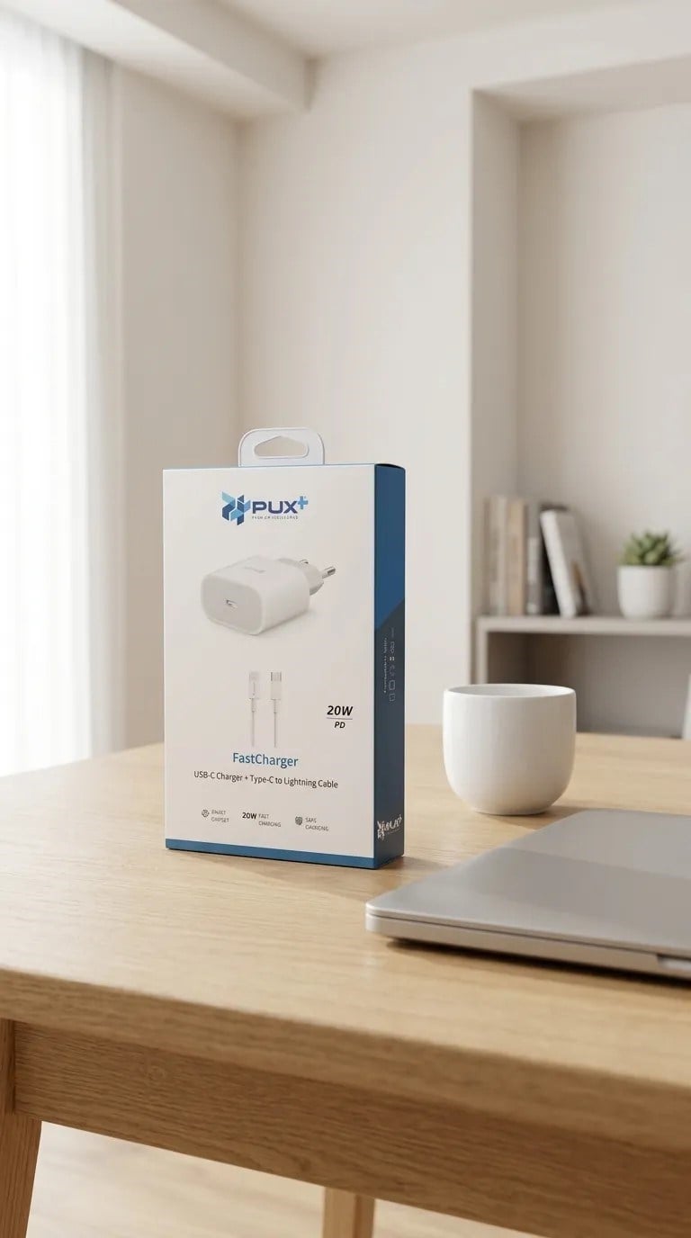 PD 20W-3.0A USB-C HIZLI ŞARJ ALETİ FASTCHARGER USB-C CHARGER+TYPE-C TO LİGHTNİNG CABLE