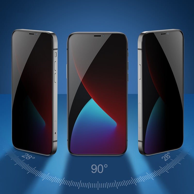 ZORE iPhone 16 Pro Zore Kolay Uygulama Aparatlı 5D Magic Privacy Glass Hayalet Cam Ekran