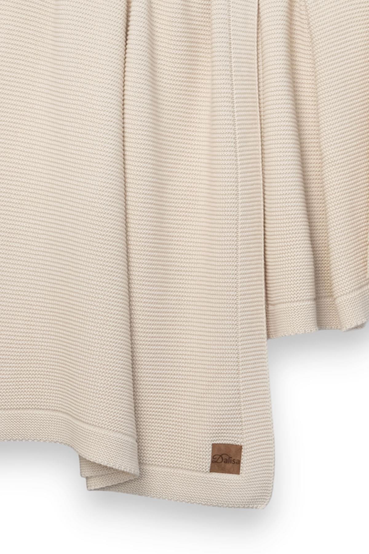 Alina %100 Organik Pamuk Nefes Alan Örtü, Örgü Koltuk Şalı, Tv Battaniyesi