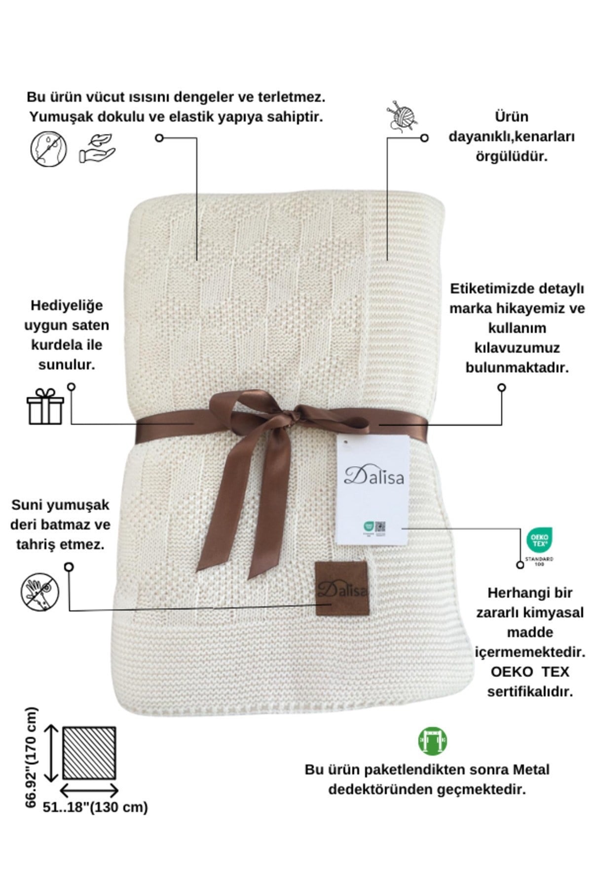 Cups Labirent Desen Triko Örme Koltuk Şalı