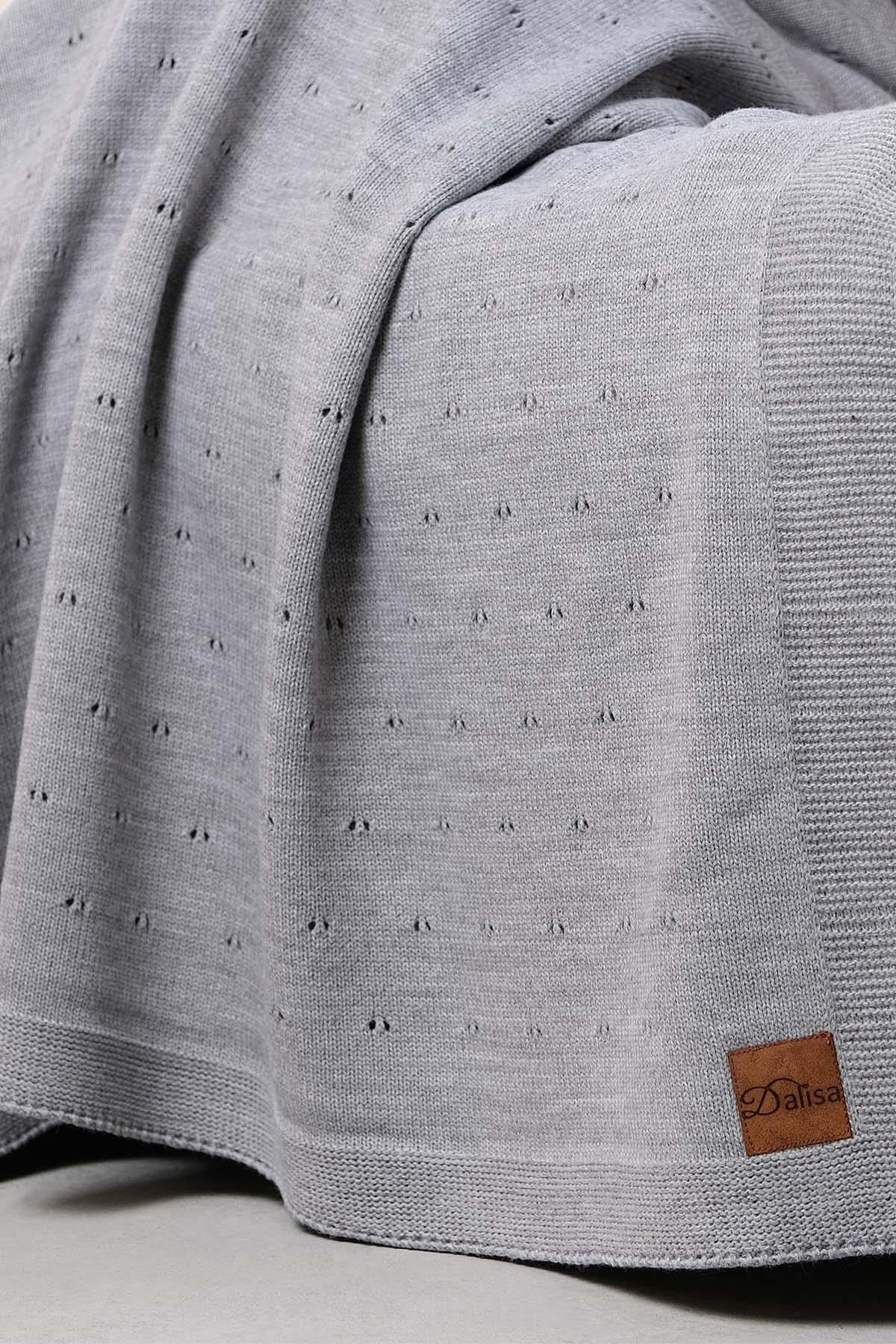 Drop Ajur Desen Triko Örme Nefes Alan Tv Battaniyesi, Koltuk Örtüsü