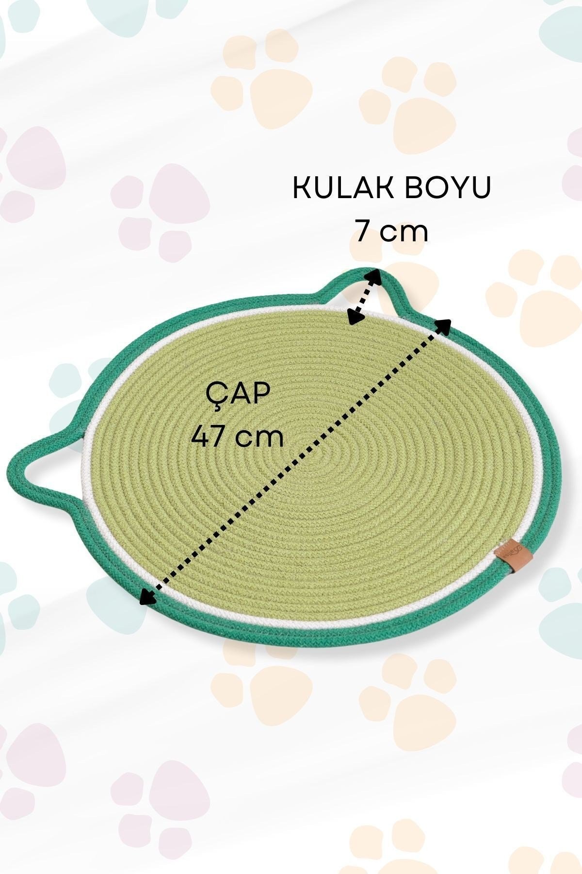 Jüt Kedi Matı, Evcil Hayvan Mama Paspası, Dekoratif Hasır Paspas