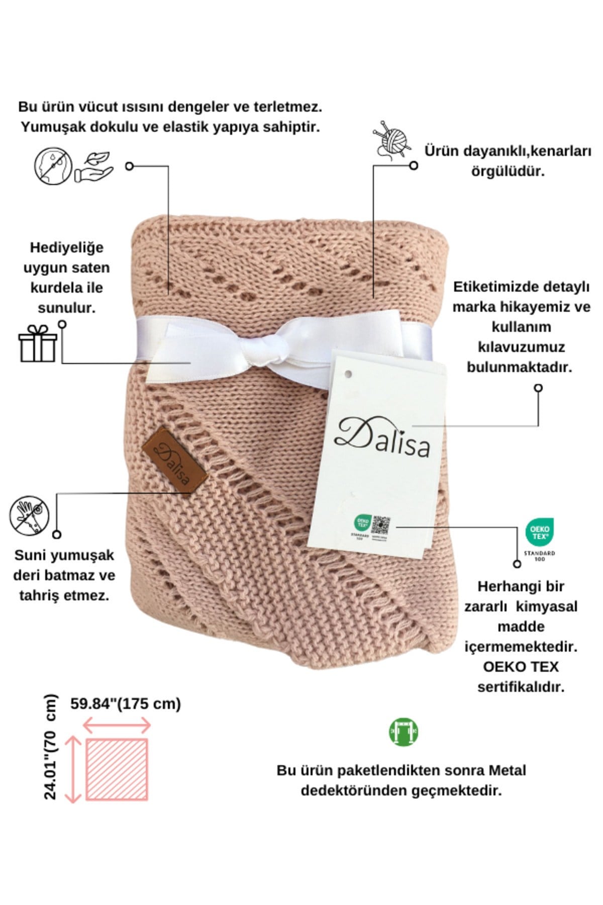 Kadın Triko Örme Üçgen Şal Fular