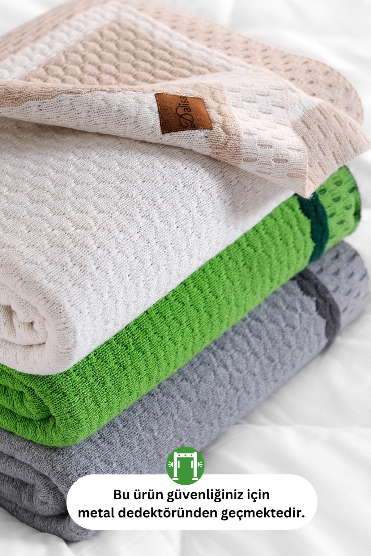 Shell Çift Taraflı Triko Örgü Diz Üstü Tv Battaniyesi, Çocuk Battaniyesi