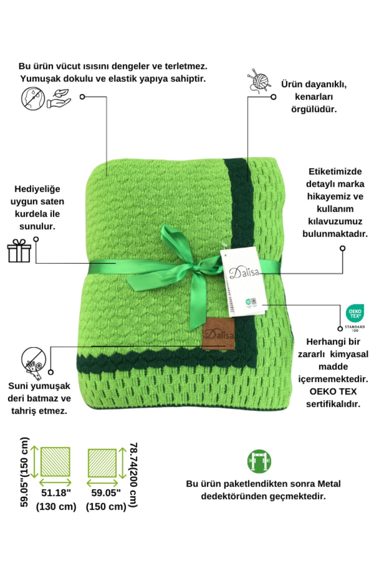 Shell Çift Taraflı Triko Örgü Yatak Örtüsü, Koltuk Örtüsü