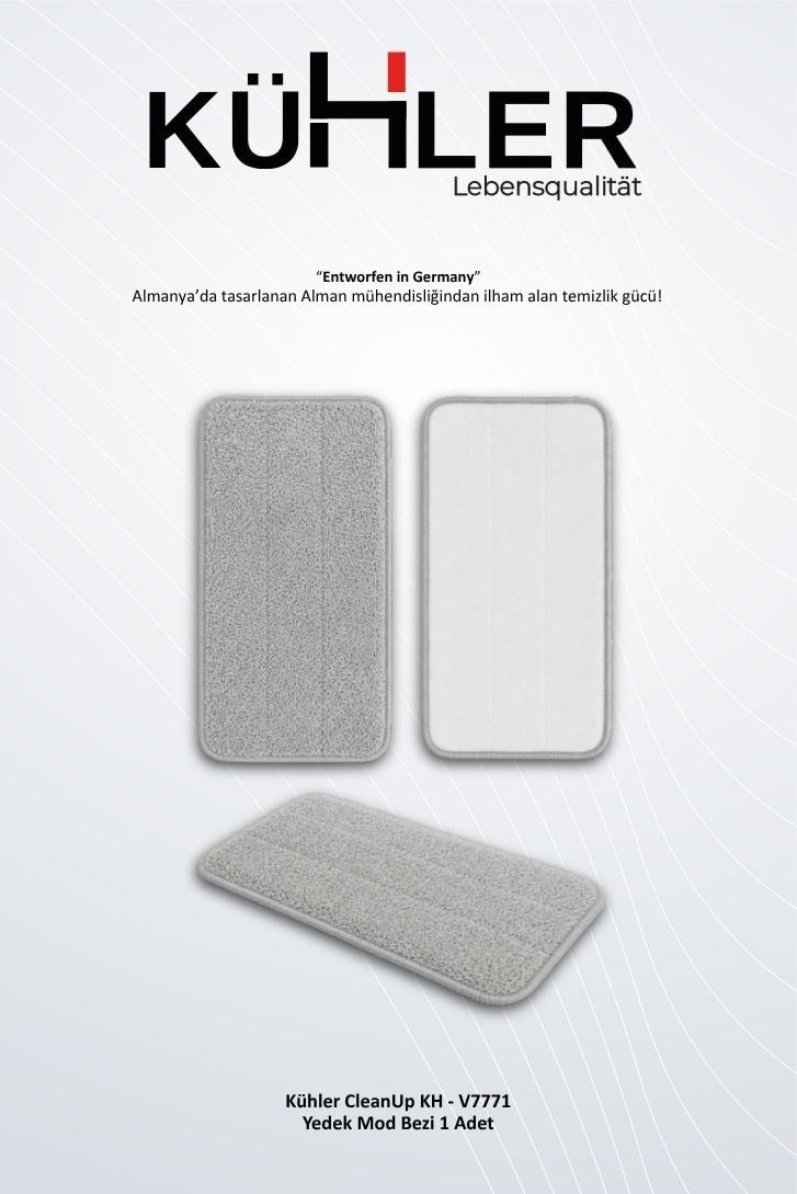 Kühler Buharlı Temizleyici Yedek Mop Bezi | Mikrofiber Zemin Temizlik Pedi | Yıkanabilir Buharlı Mop Bezi