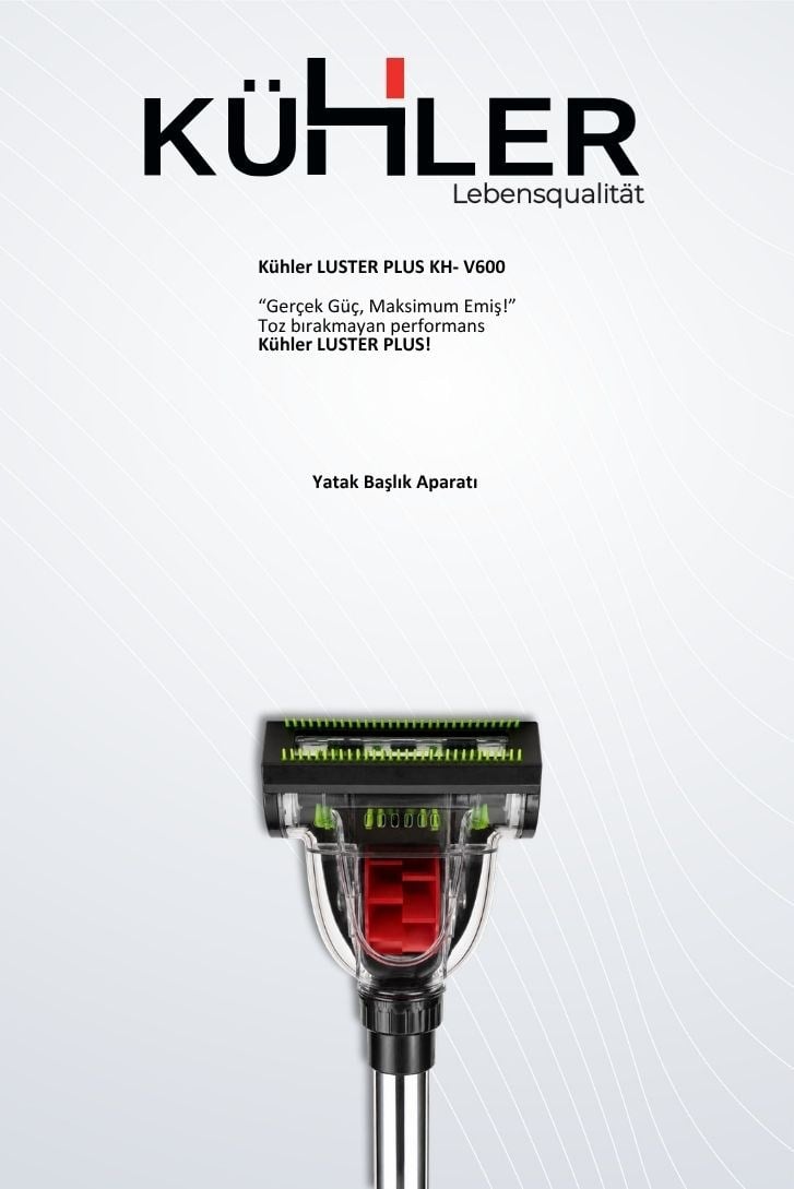 Kühler Luster Plus KH-V600 Kablolu Dikey Süpürge | Güçlü Emiş Performansı | Hafif ve Ergonomik Tasarım