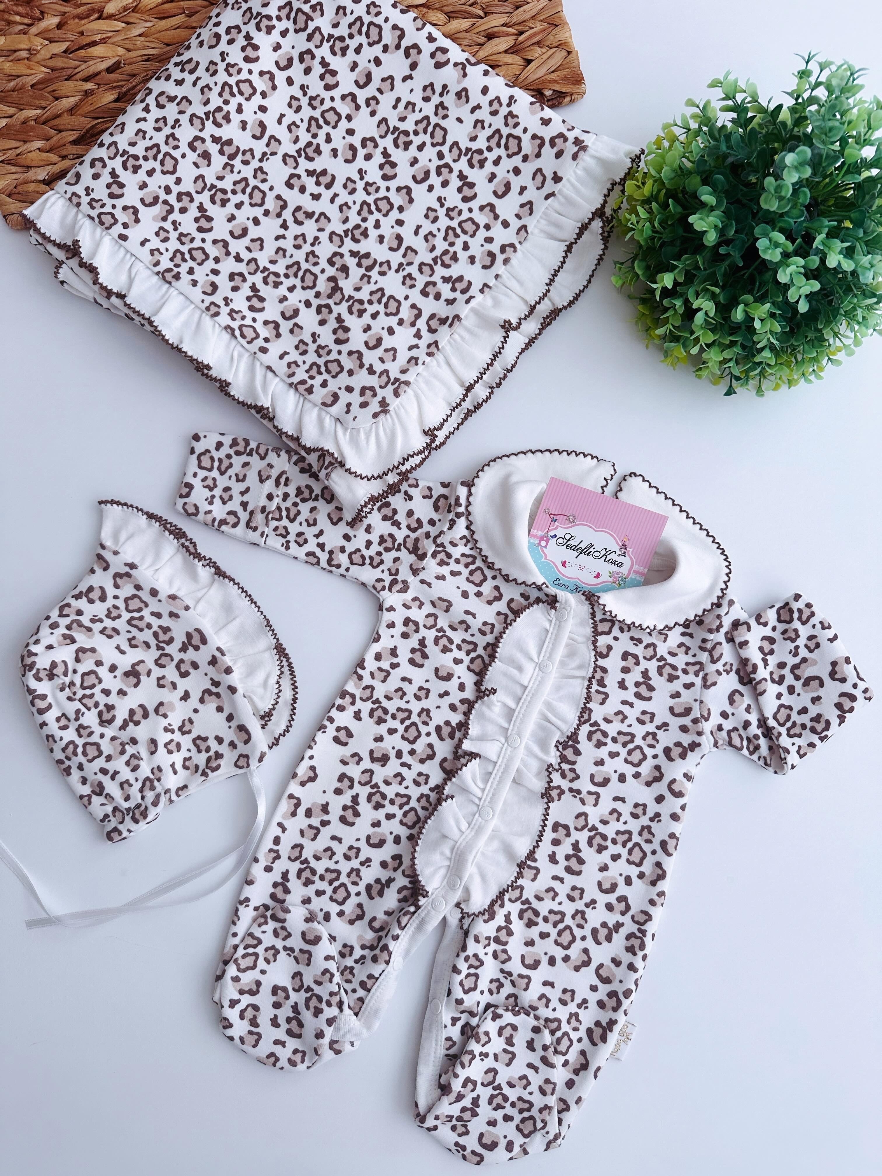 Leopar battaniyeli tulum set
