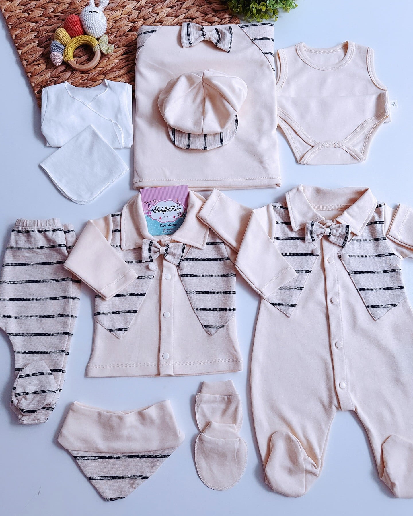Papyonlu Organik 10Parça Tam Set Hastane Çıkışı
