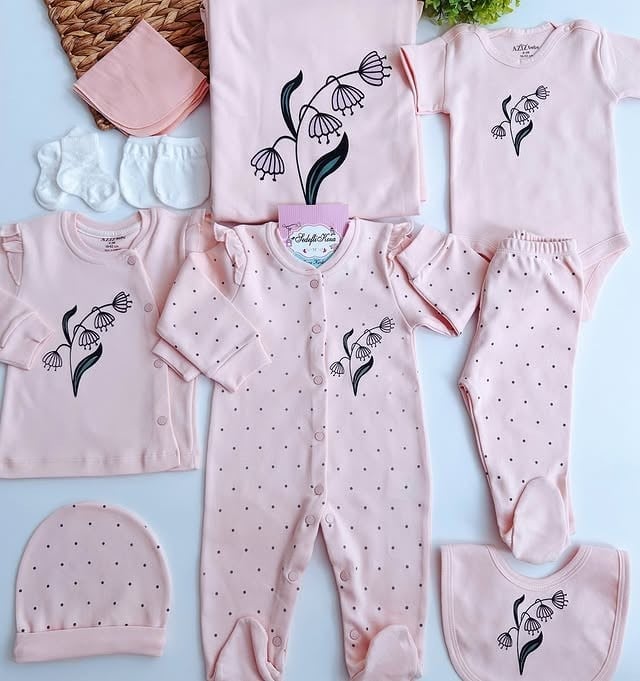 Puantiyeli Pudra 10Parça Tam Set Hastane Çıkışı