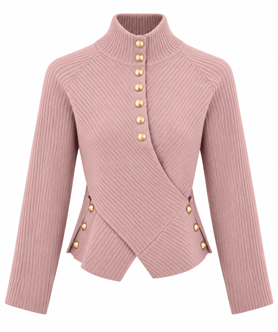 Gold Düğmeli Merserize bluz (pembe)