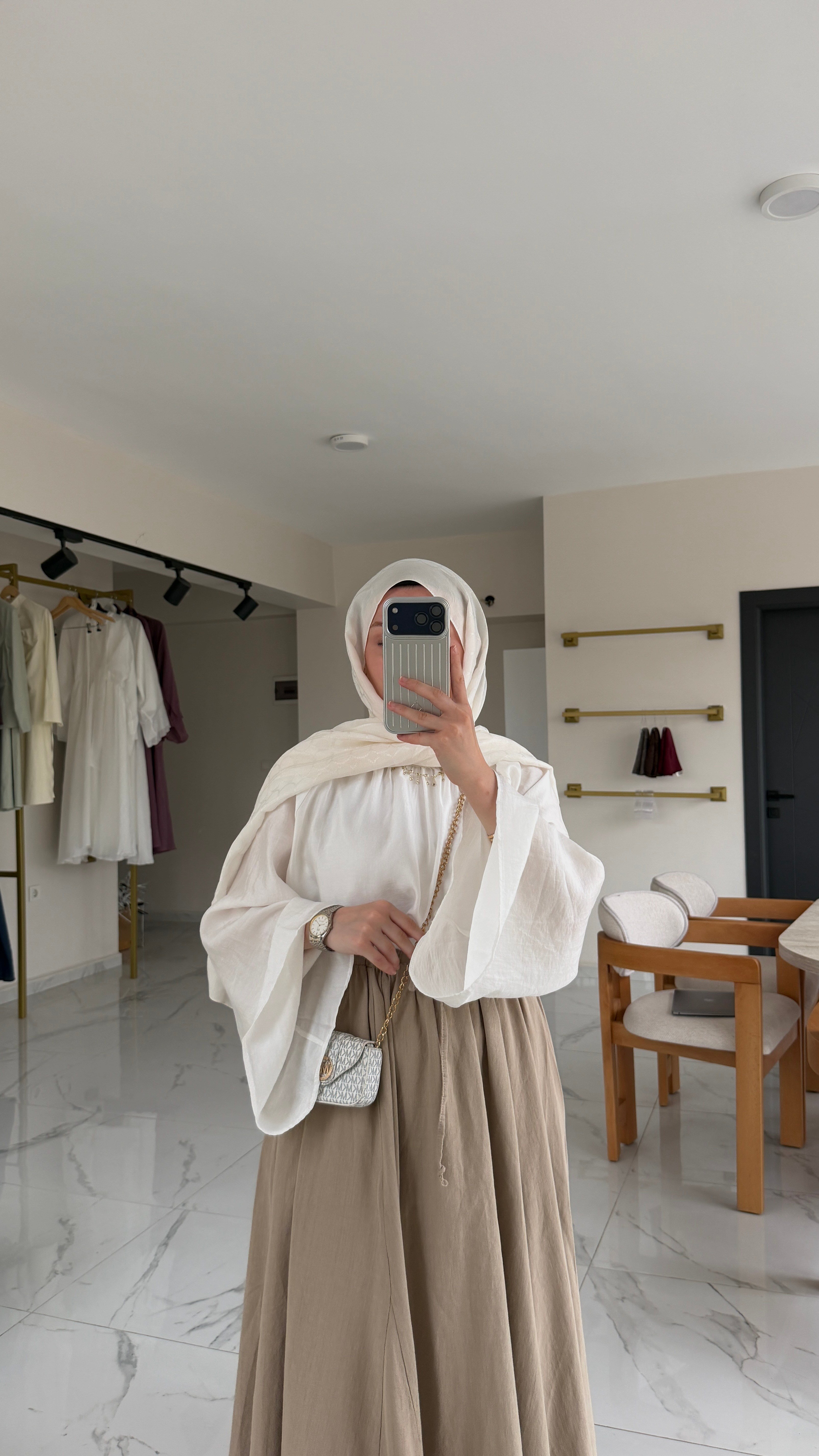 Reglan Salaş Tunik (Ekru)