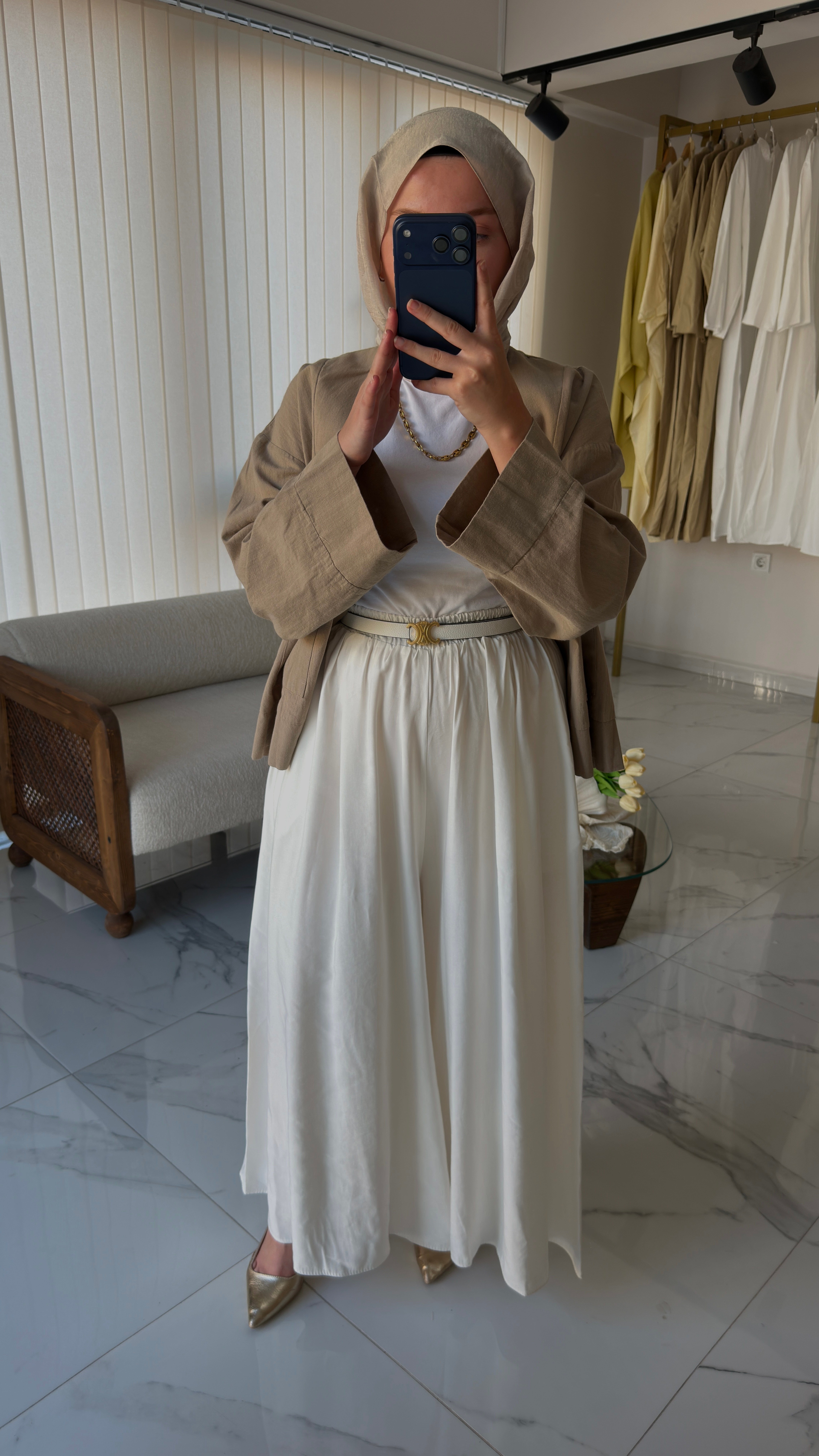 Riva Etek Pantalon ( beyaz)
