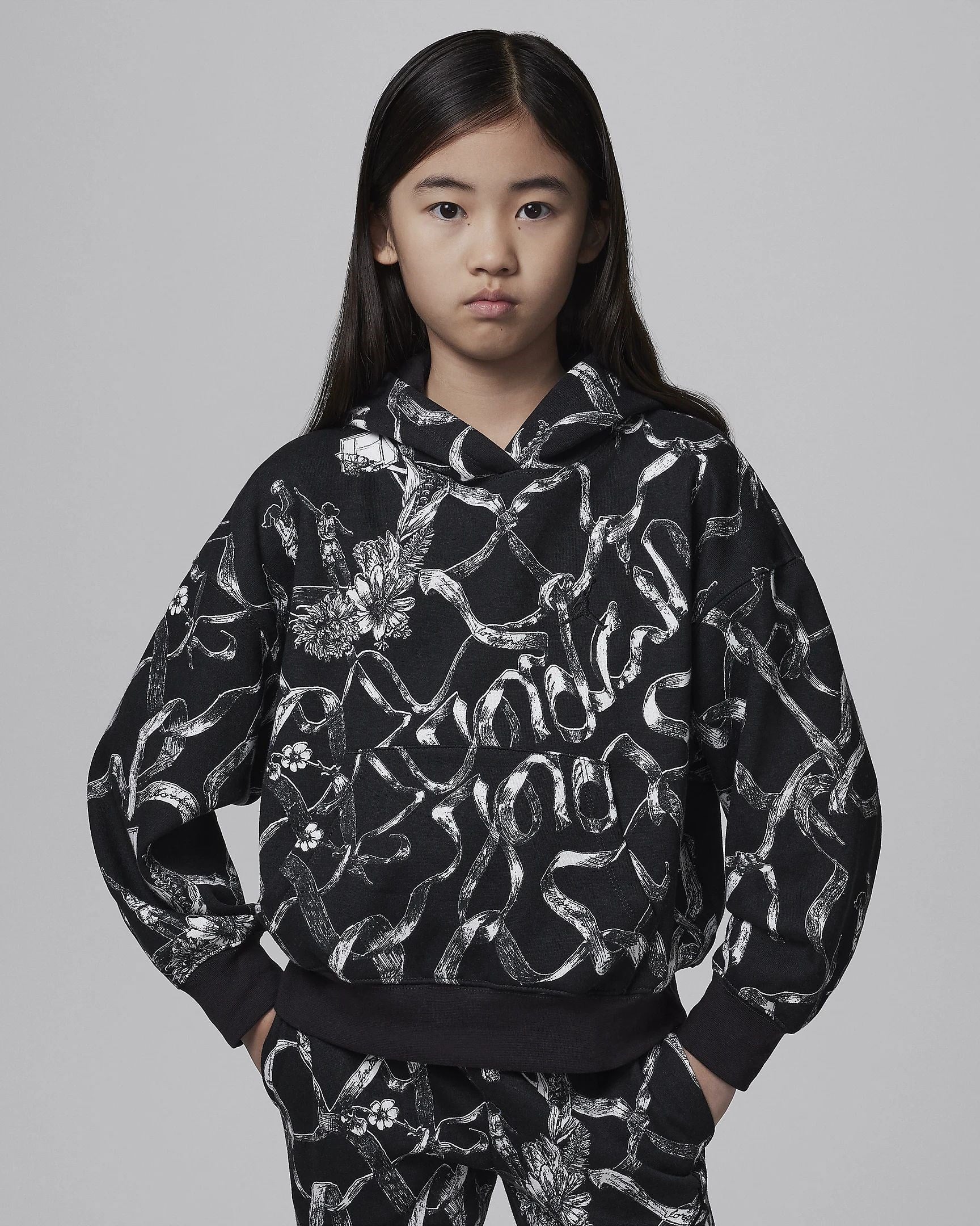 NIKE JORDAN WJ BRKLN LN FLC AOP PO HOODIE KIZ ÇOCUK SWEATSHIRT
