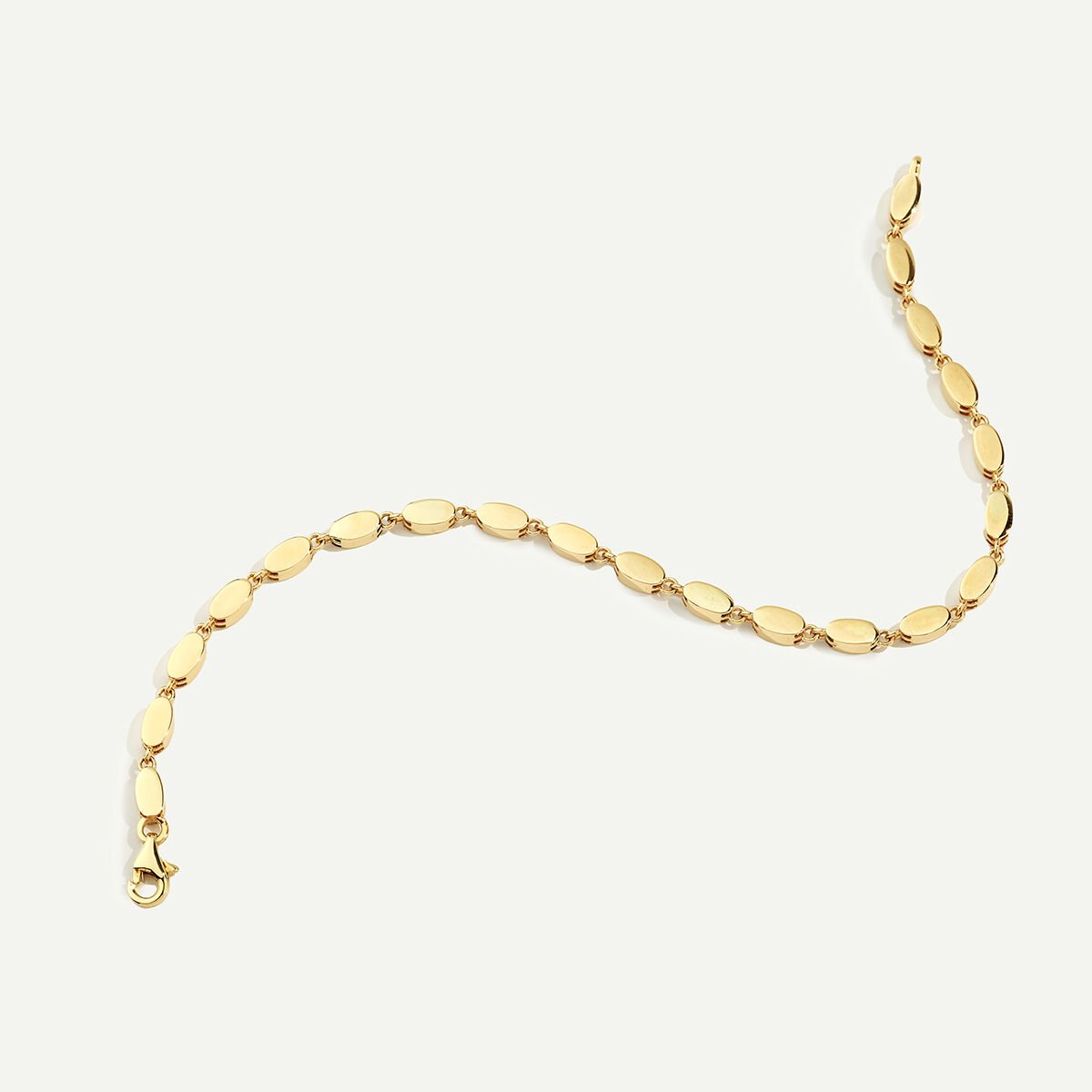 14 Ayar Altın Oval Formda Minimal Bileklik