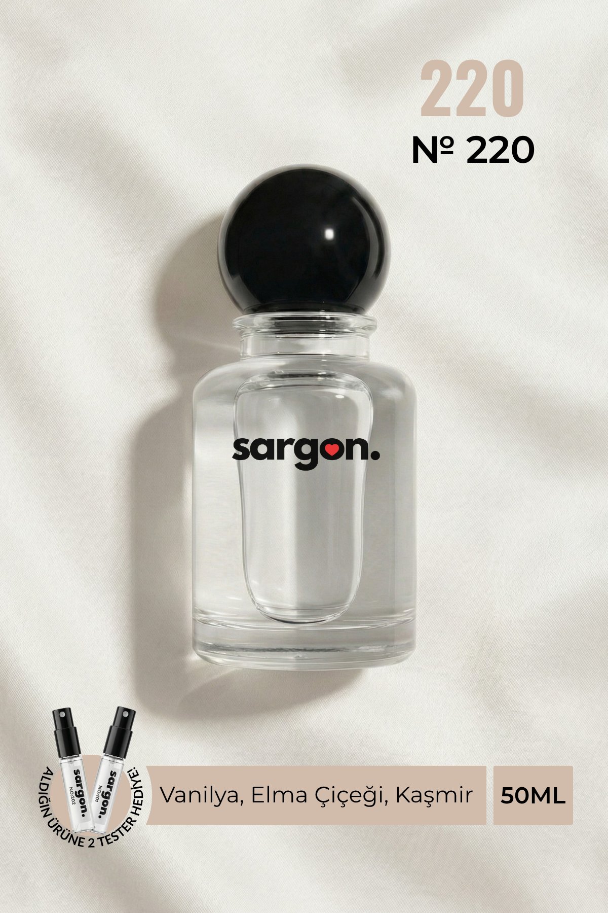 Sargon No:220 Kadın Parfüm 50 ml EDP | Saf Vanilya & Tatlı