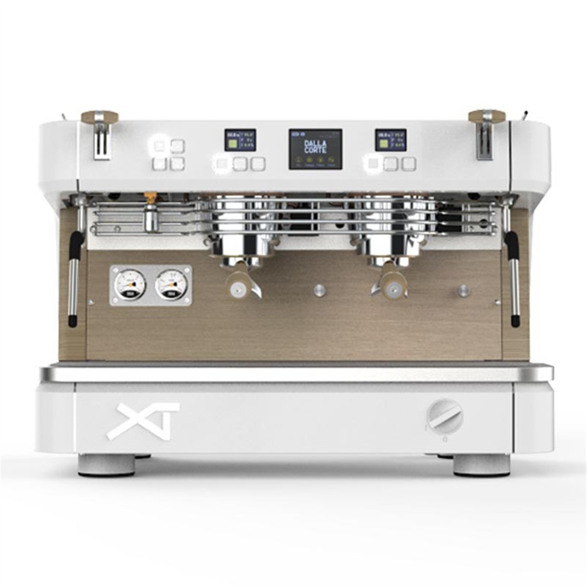 Dalla Corte XT Barista Espresso Kahve Makinesi, 2 Gruplu, Beyaz-Meşe