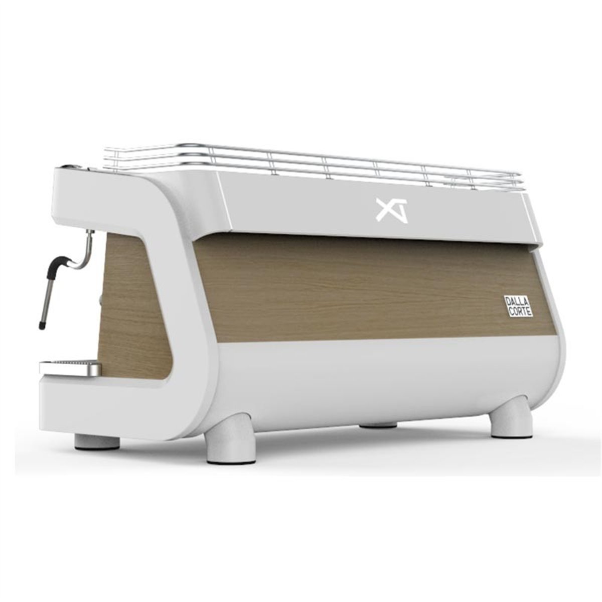 Dalla Corte XT Barista Espresso Kahve Makinesi, 2 Gruplu, Beyaz-Meşe