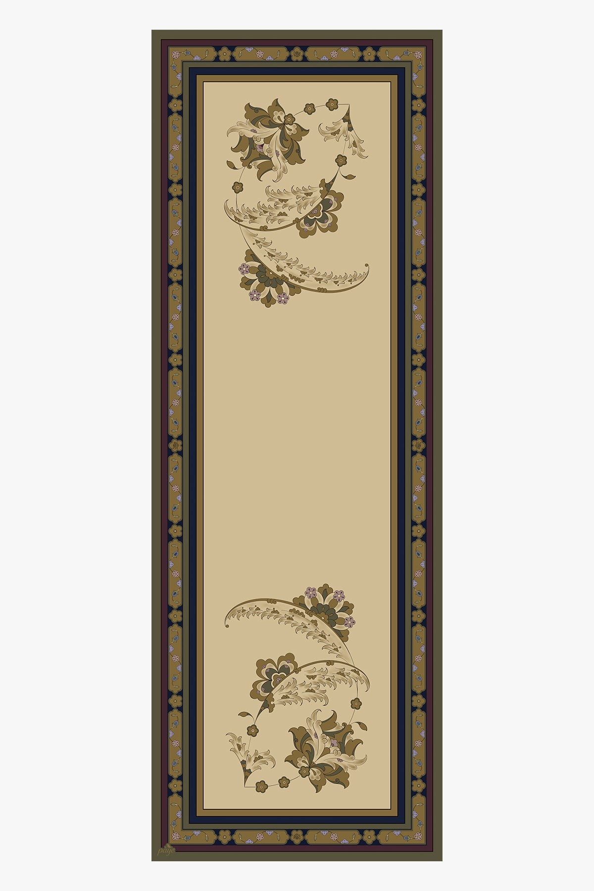 Tezhip Krep İpek Şal 70x200