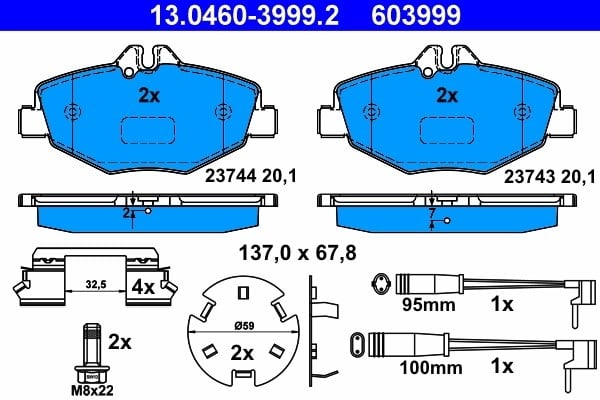 ATE 13 0460 3999 2 Fren Balatası 0034206520 uygun fiyat hızlı kargo