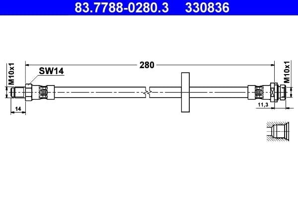 ATE 83 7788 0280 3 Fren Hortumu 1114758 uygun fiyat hızlı kargo