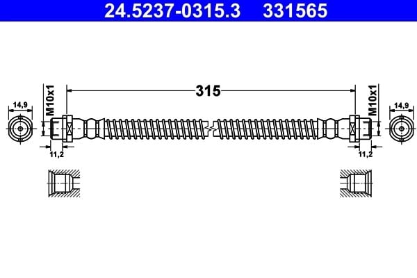 ATE 24 5237 0315 3 Fren Hortumu 2H0611775 uygun fiyat hızlı kargo