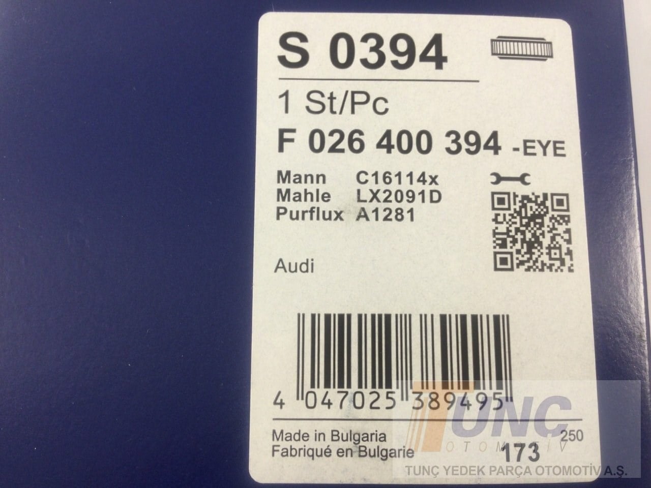 BOSCH F 026 400 394 Hava Filtresi 8K0133843 uygun fiyat hızlı kargo