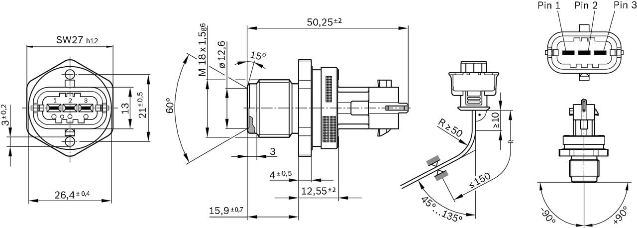 BOSCH 0 281 002 907 Rail Müşürü 2R0919081F uygun fiyat hızlı kargo