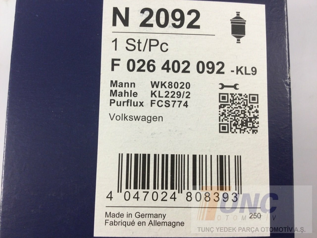 BOSCH F026402092 Yakıt Filtresi 7H0127401D uygun fiyat hızlı kargo