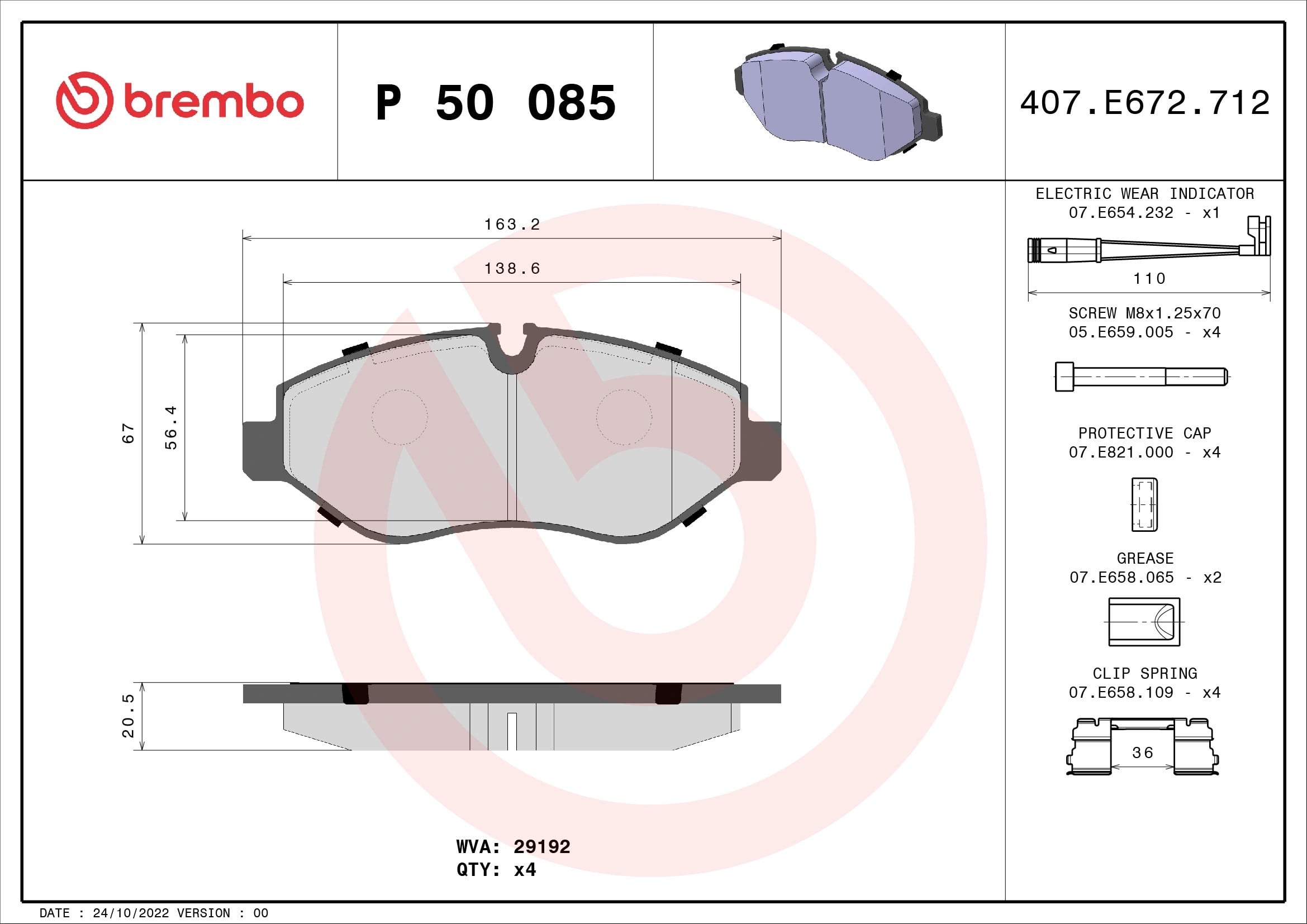 BREMBO P50085 Fren Balatası 0044206720 uygun fiyat hızlı kargo