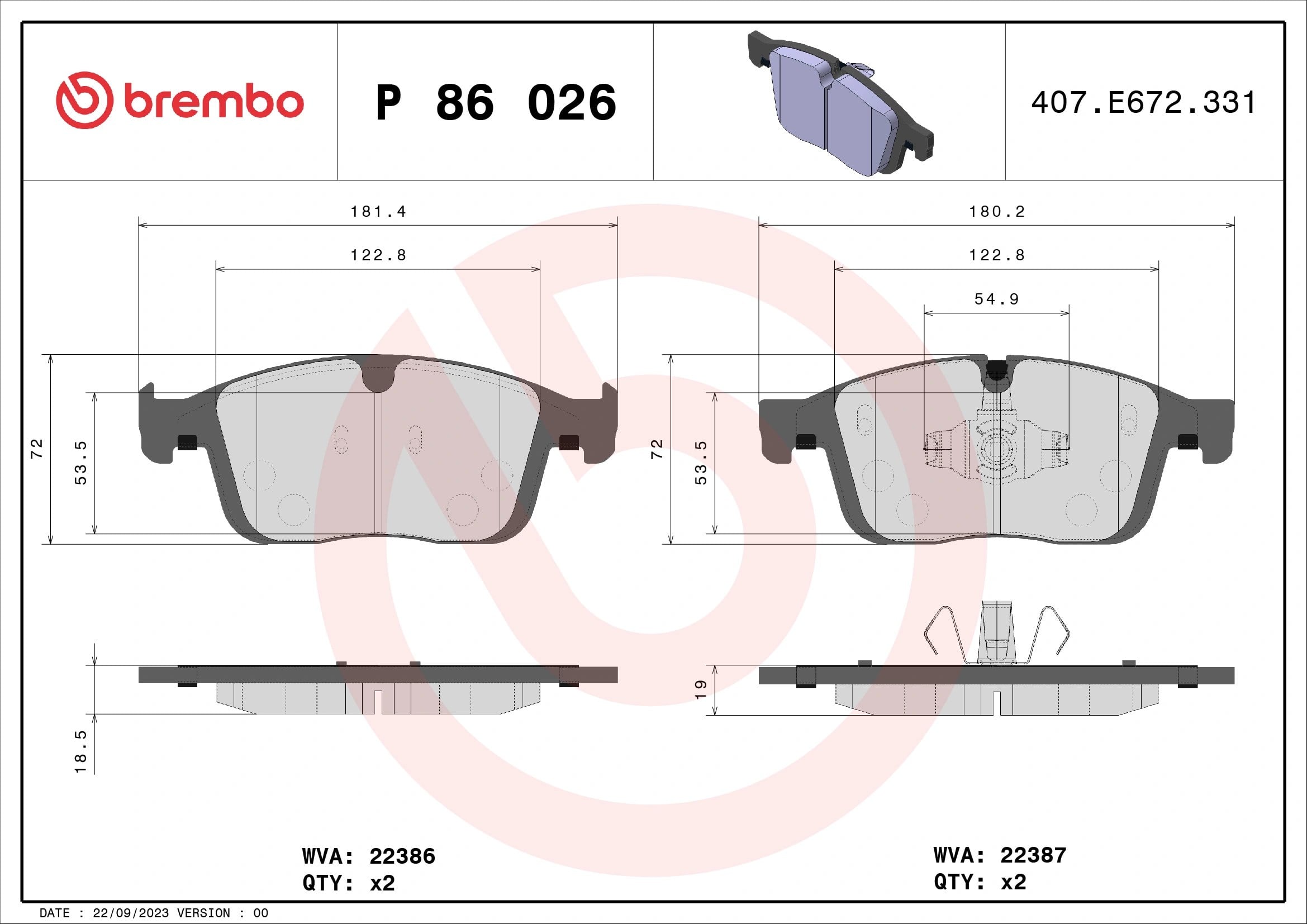 BREMBO P86026 Fren Balatası 31423314 uygun fiyat hızlı kargo