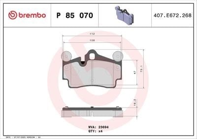 BREMBO P 85 070 Fren Balatası 7L0698451B uygun fiyat hızlı kargo