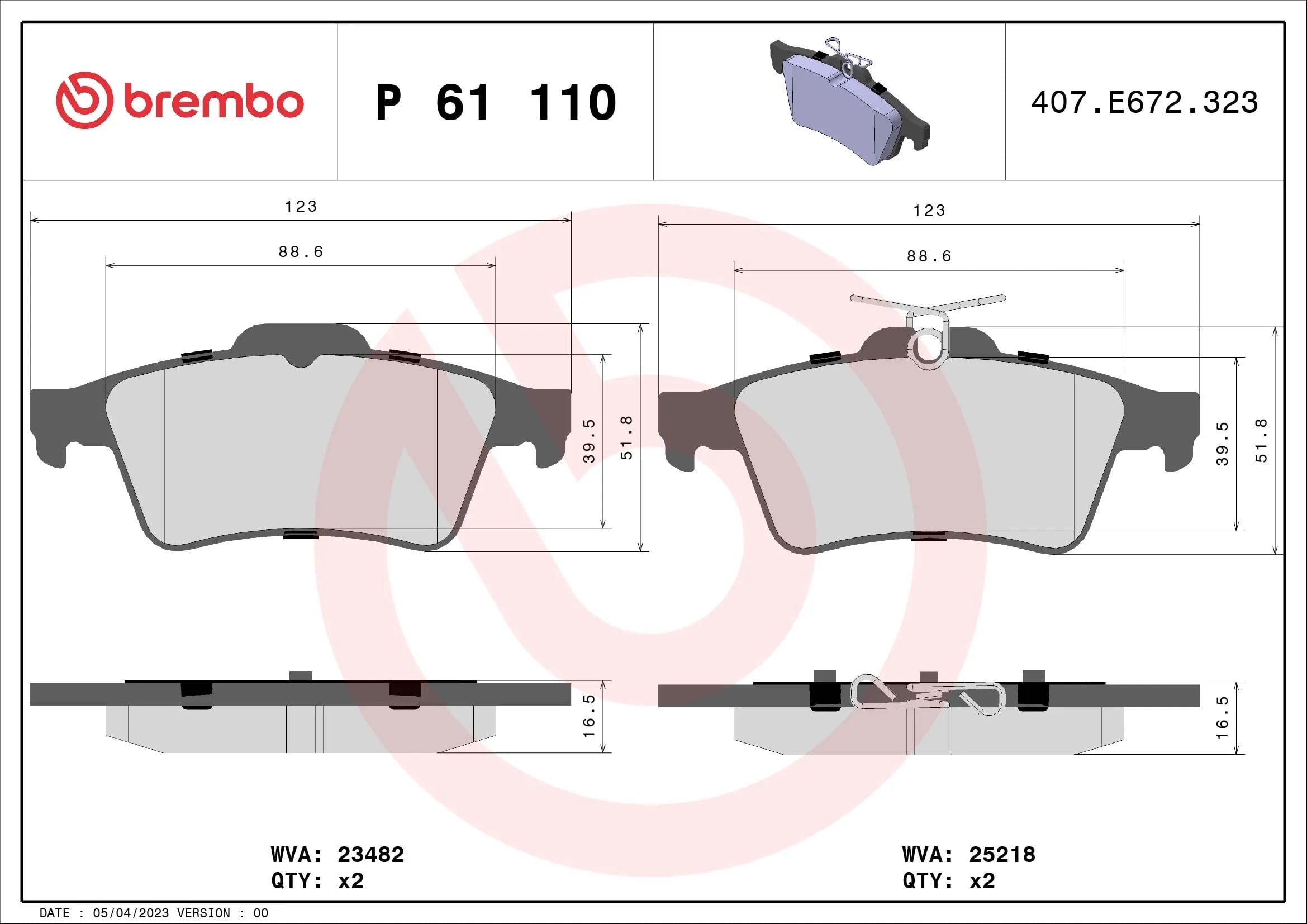 BREMBO P 61 110 Fren Balatası 1619790380 uygun fiyat hızlı kargo