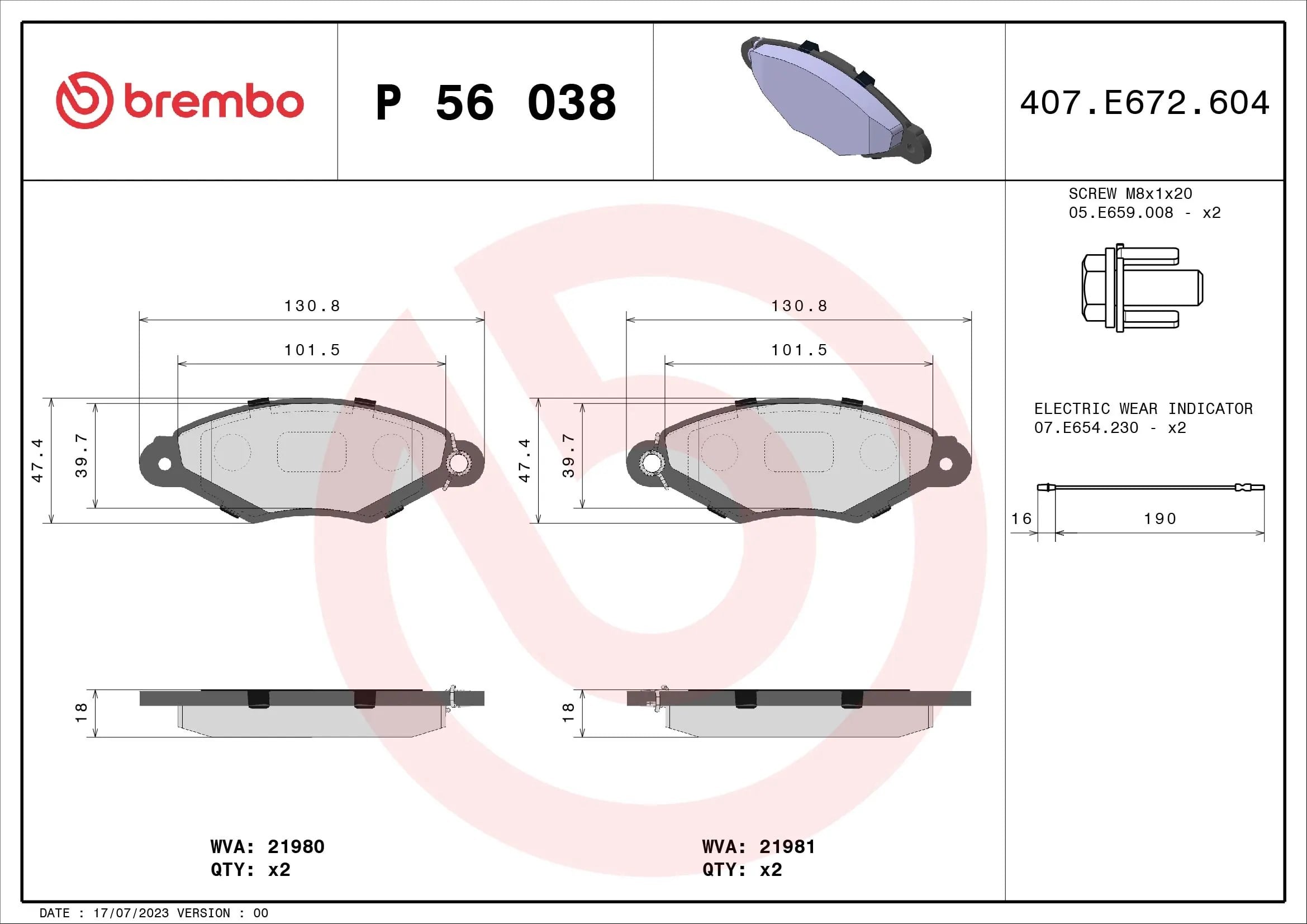 BREMBO P56038 Fren Balatası 4106000Q0A uygun fiyat hızlı kargo