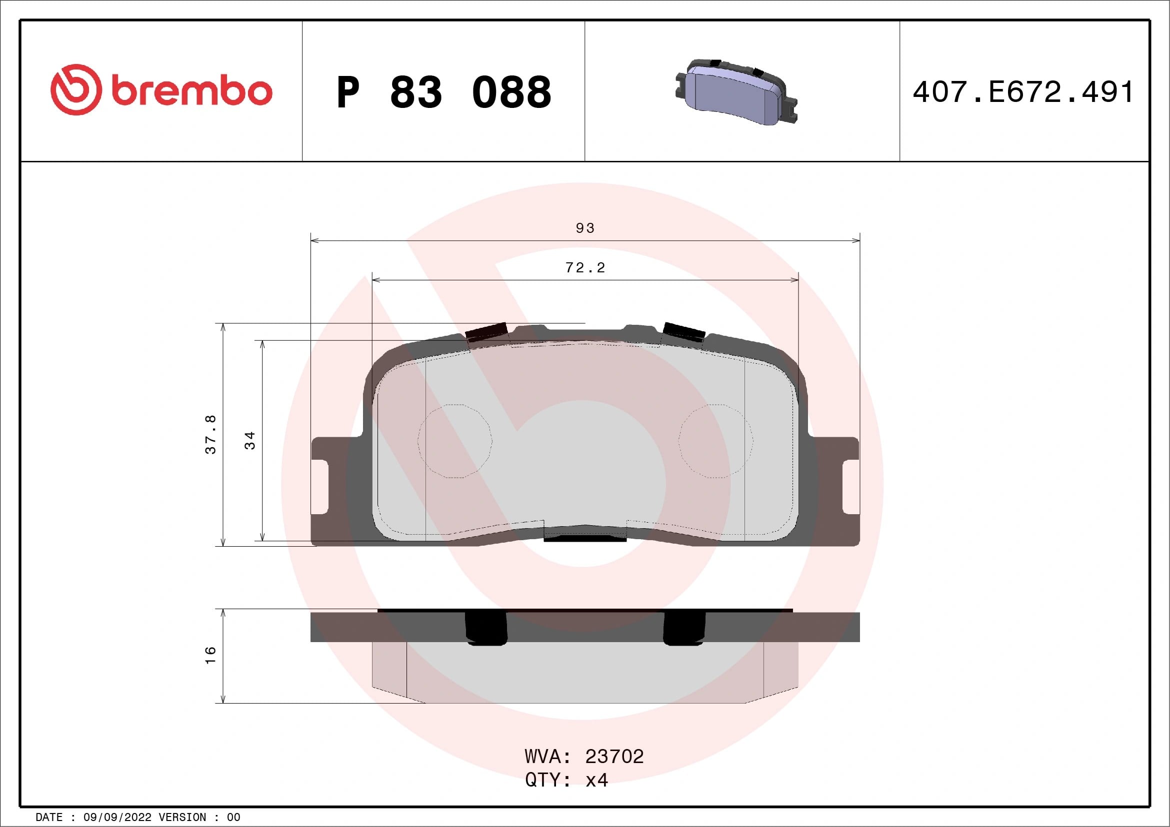 BREMBO P83088 Fren Balatası 0446606010 uygun fiyat hızlı kargo